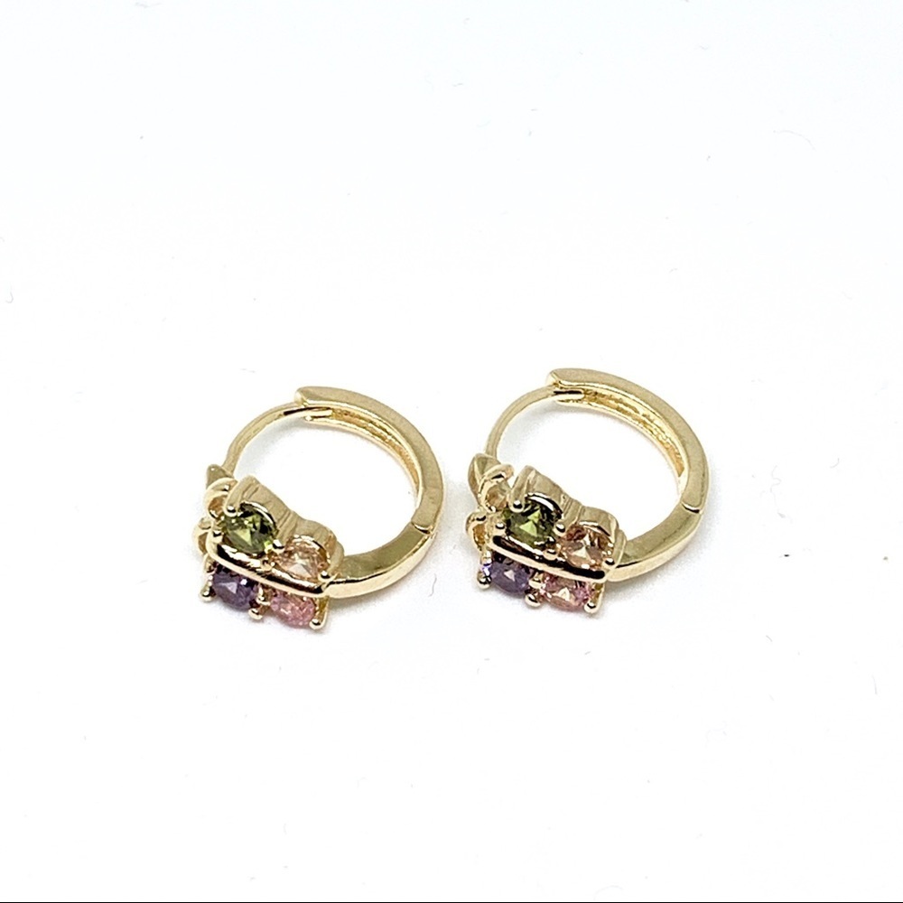 Multicolor Cz Butterflies 18k Gold Plated - Picture 2 of 4